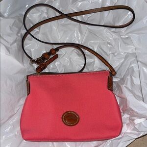 Dooney & Bourke Pink Canvas Leather Crossbody Strap